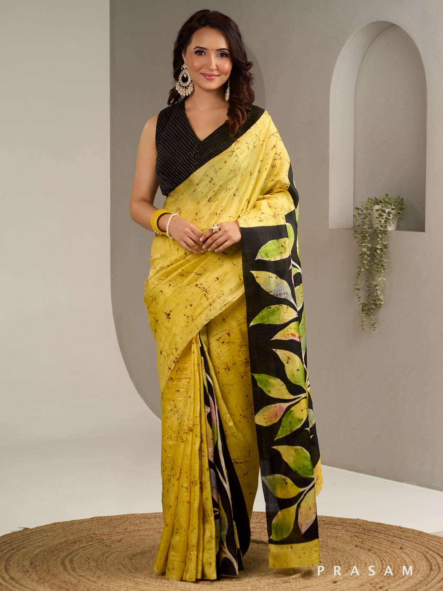 Sun Drape Hand Painted Pure Silk Saree