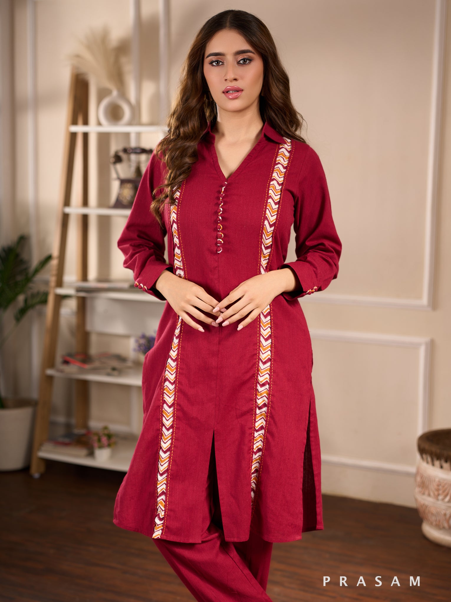 Merlot Sunset Cotton Kurta Set