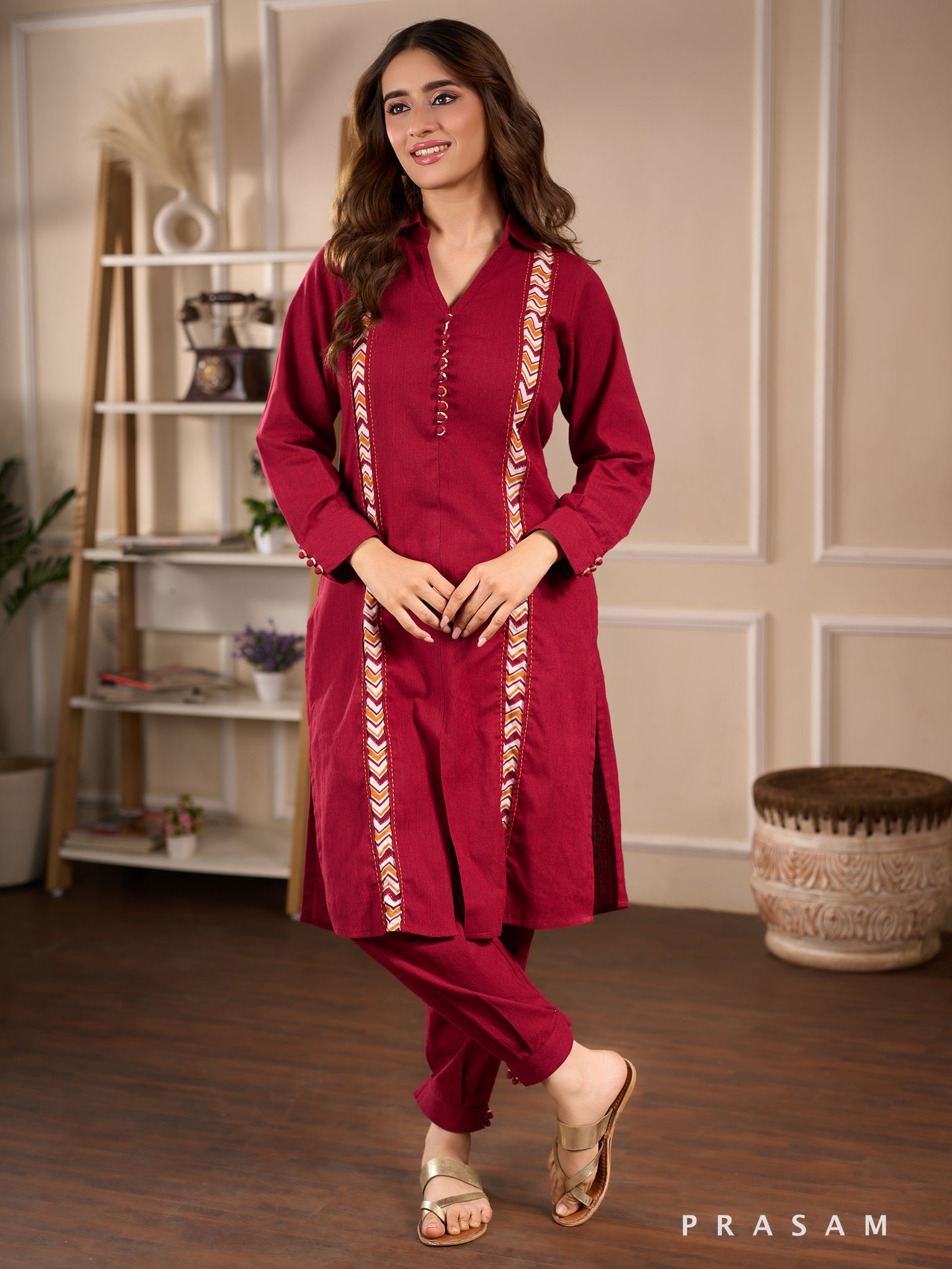 Merlot Sunset Cotton Kurta Set