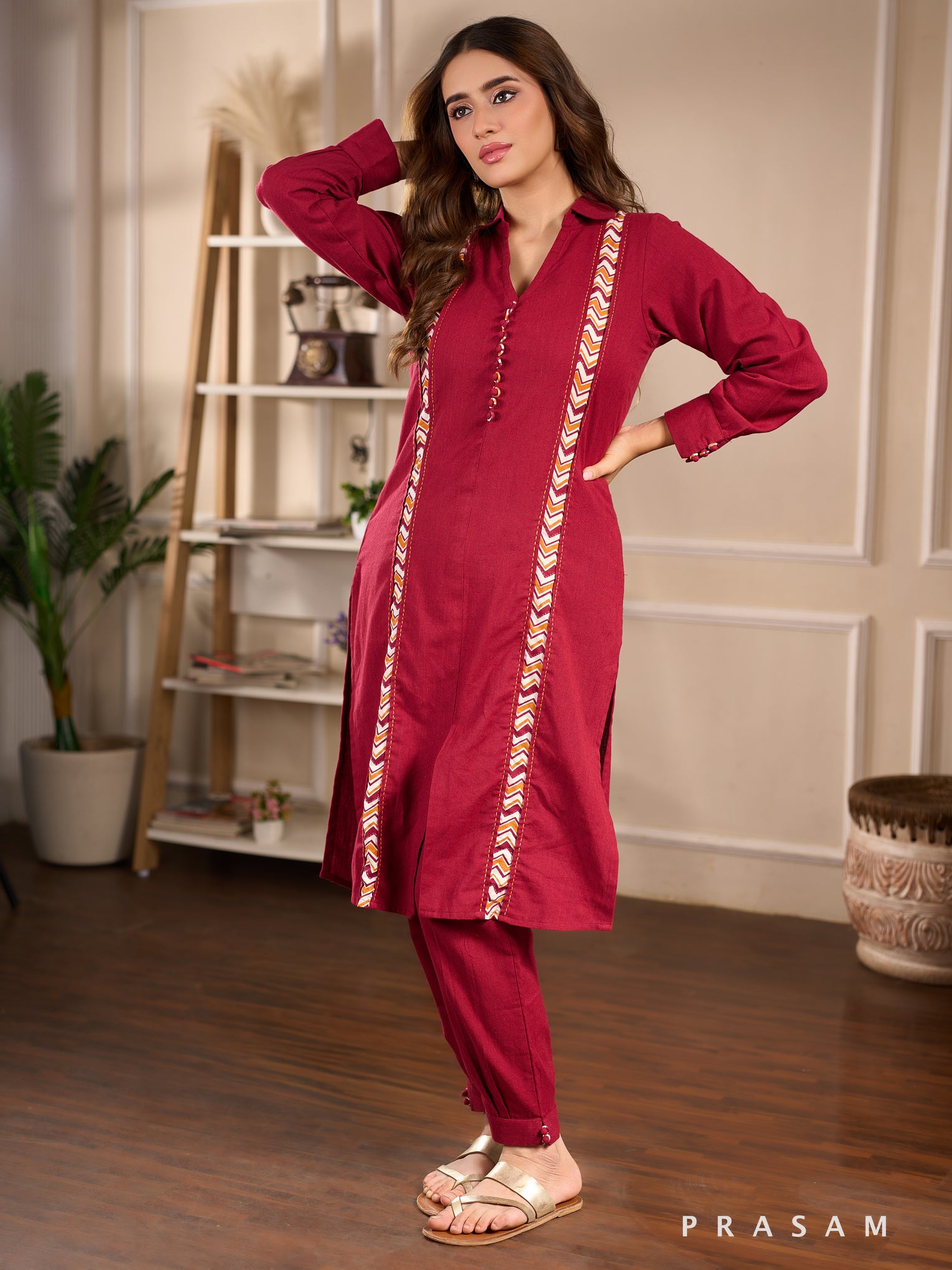 Merlot Sunset Cotton Kurta Set