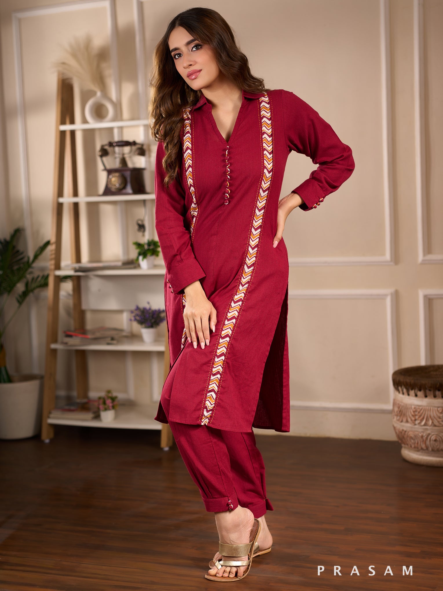 Merlot Sunset Cotton Kurta Set
