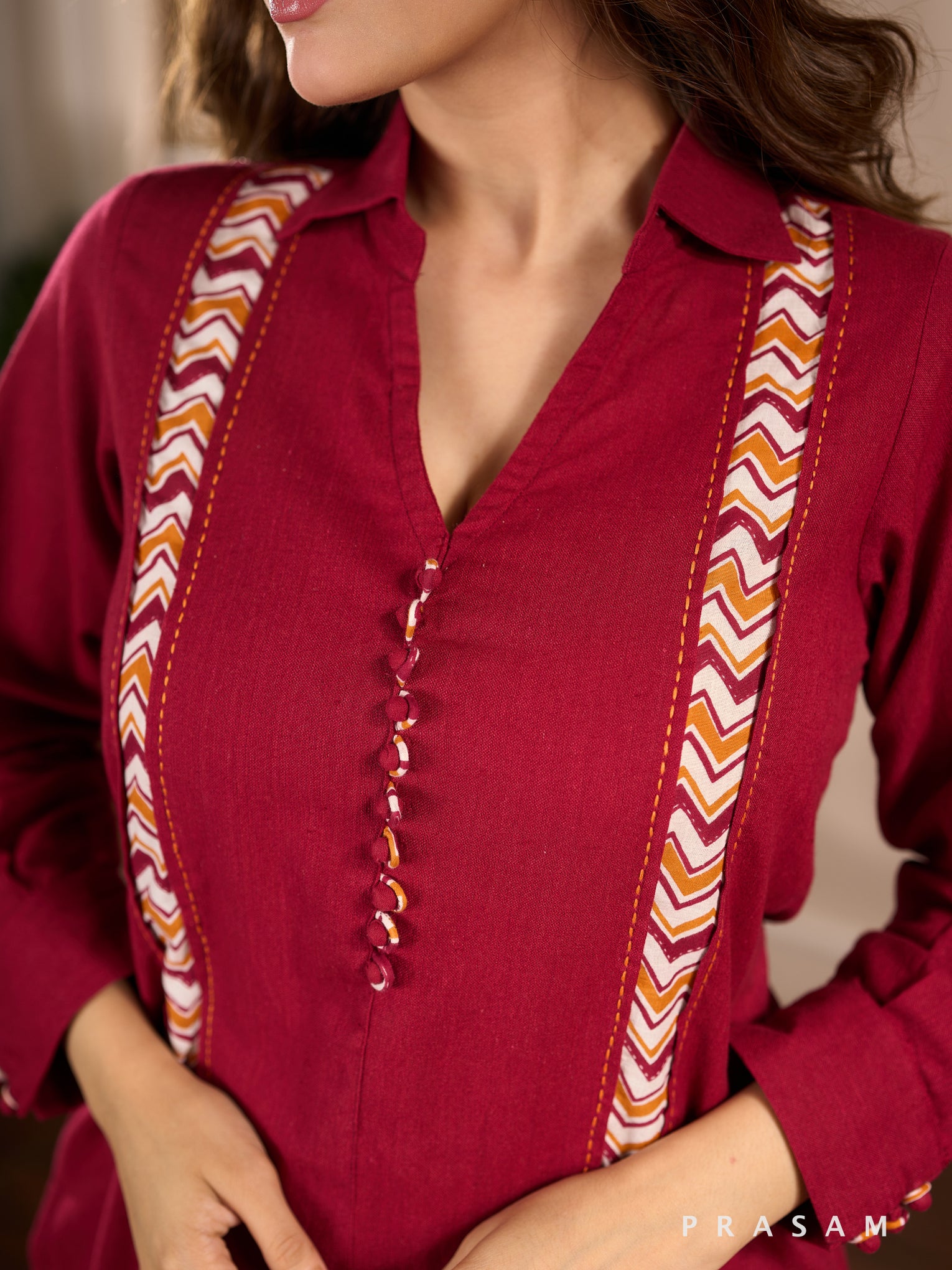 Merlot Sunset Cotton Kurta Set