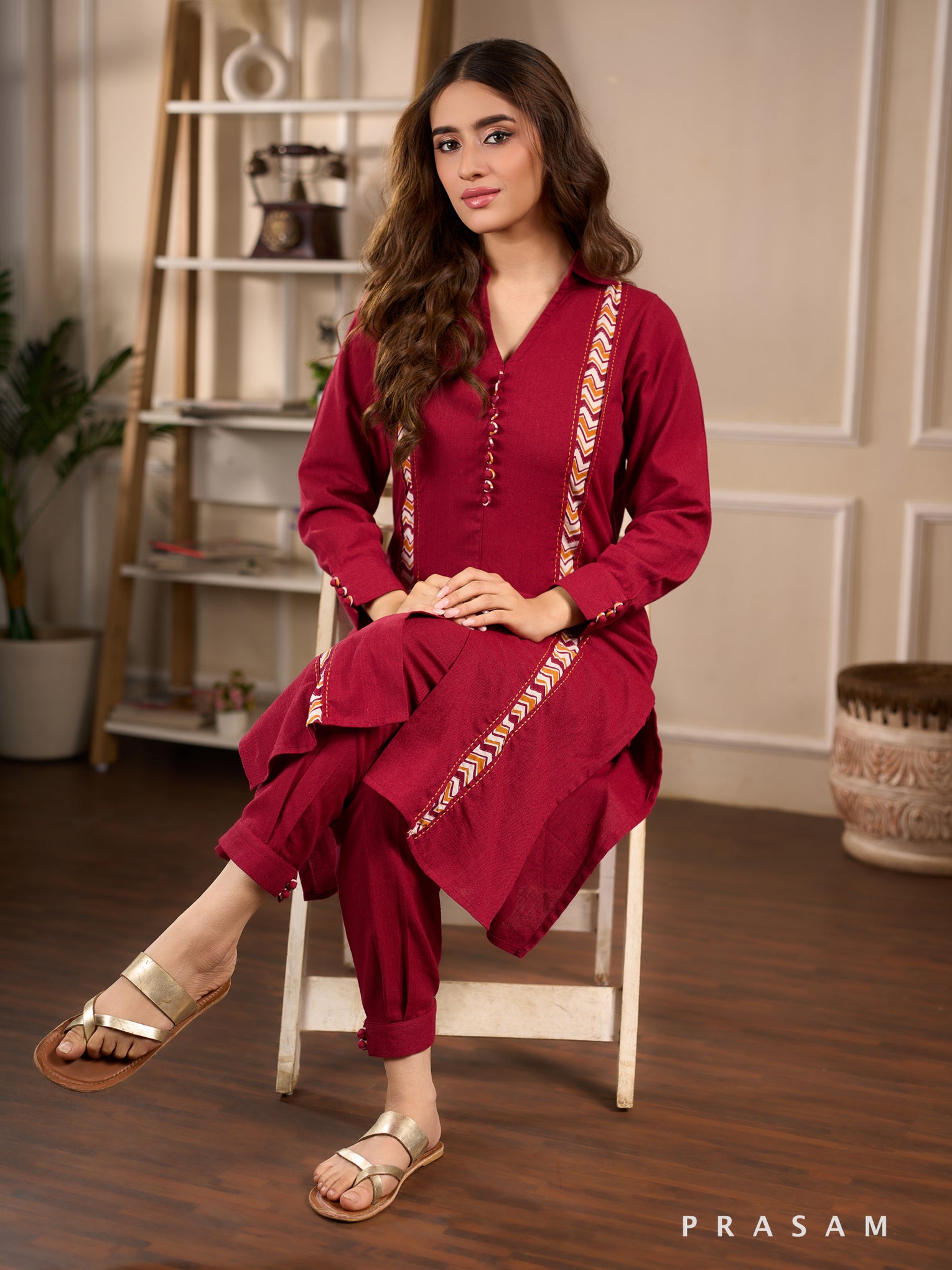 Merlot Sunset Cotton Kurta Set