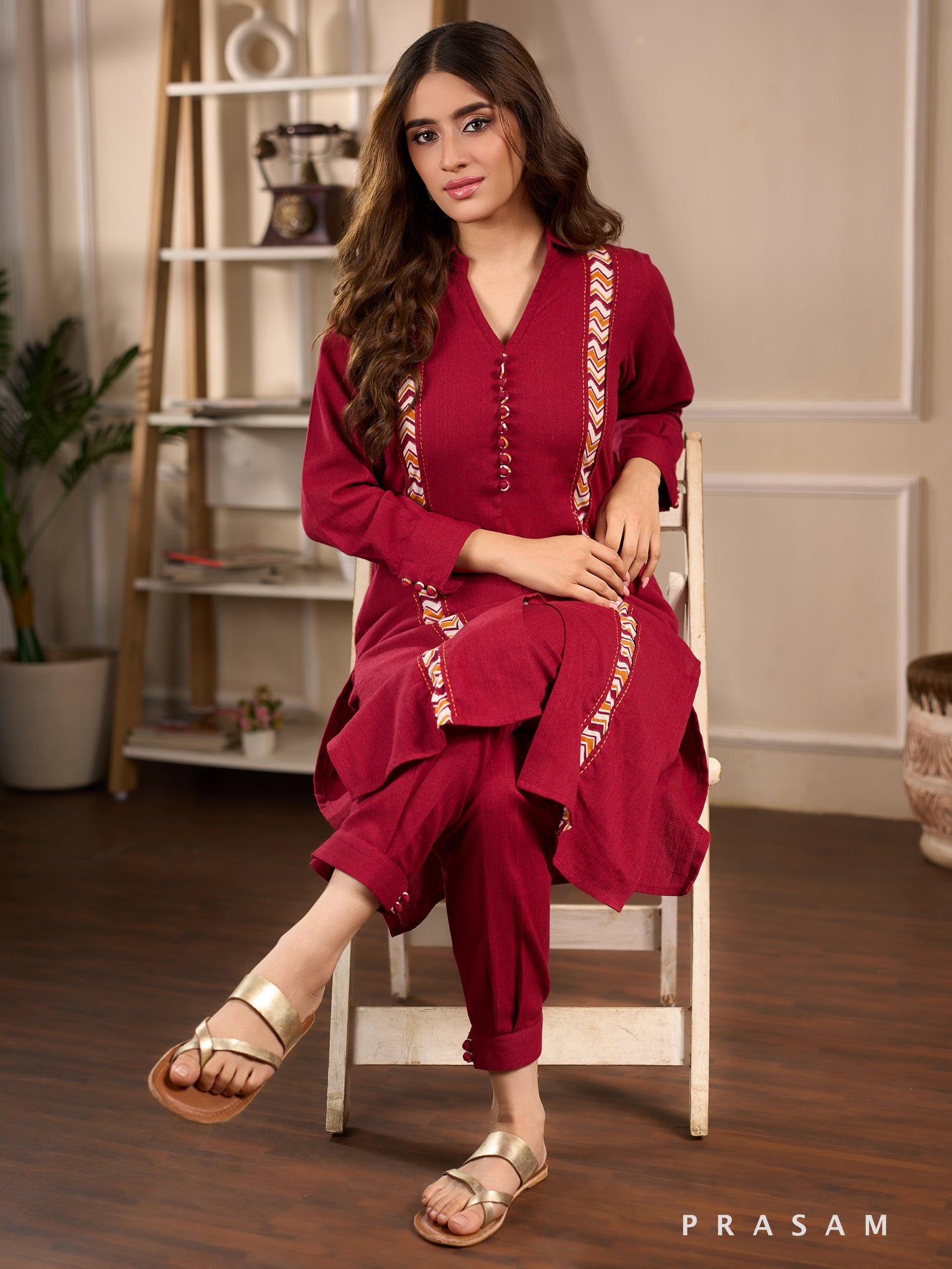 Merlot Sunset Cotton Kurta Set