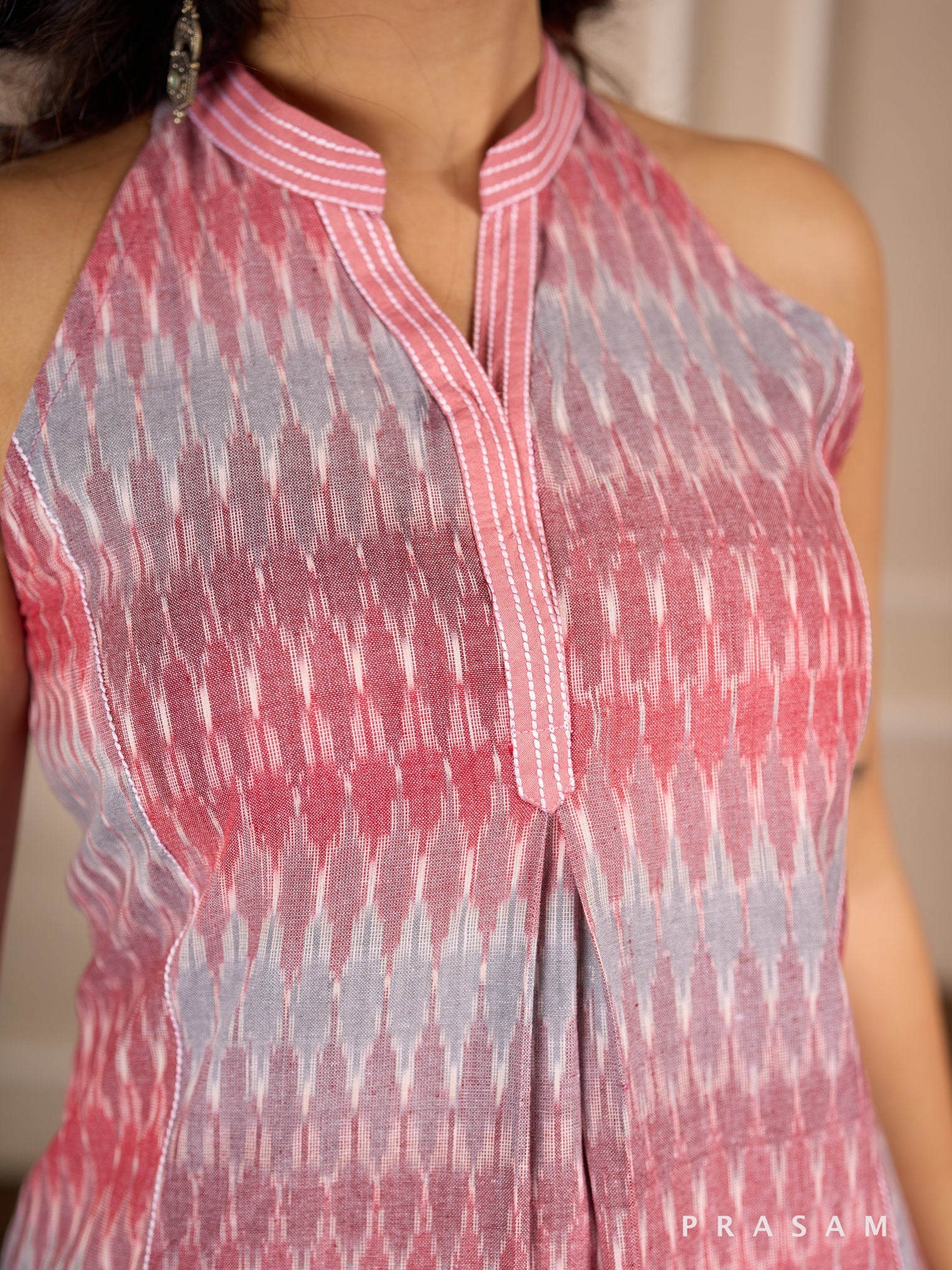 Ethereal Roselle Ikat Kurta Set