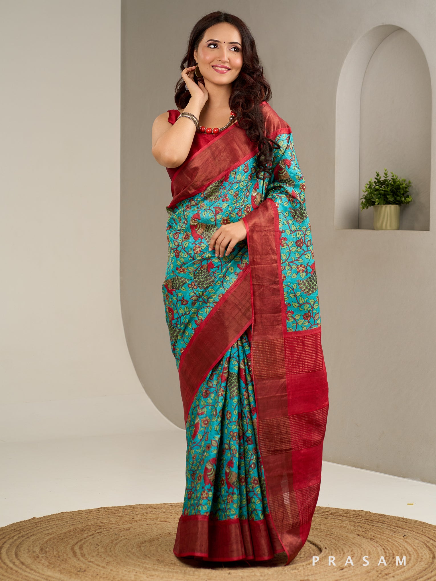 Mystical Tales Pure Silk Hand Painted Saree.
