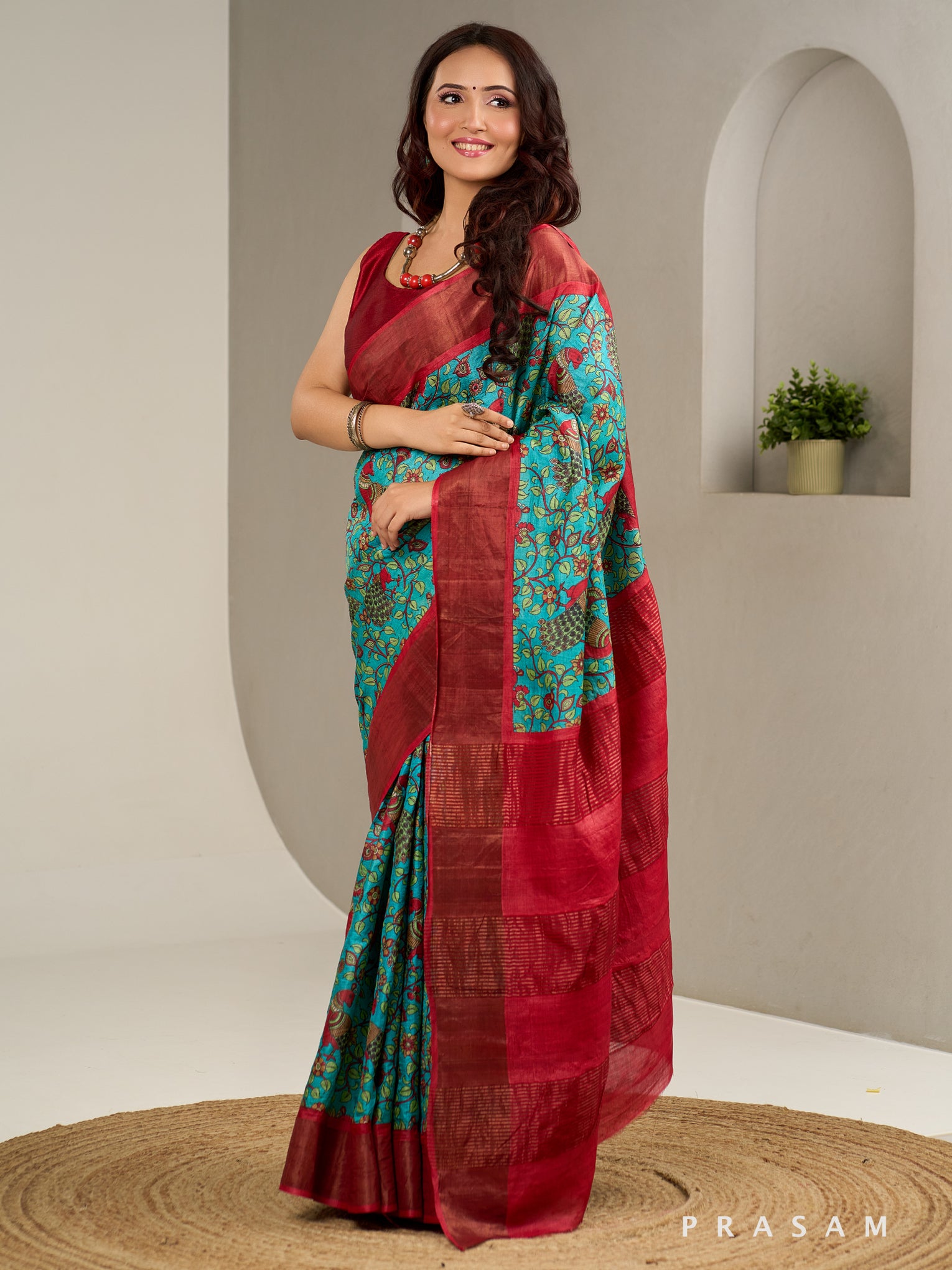 Mystical Tales Pure Silk Hand Painted Saree.