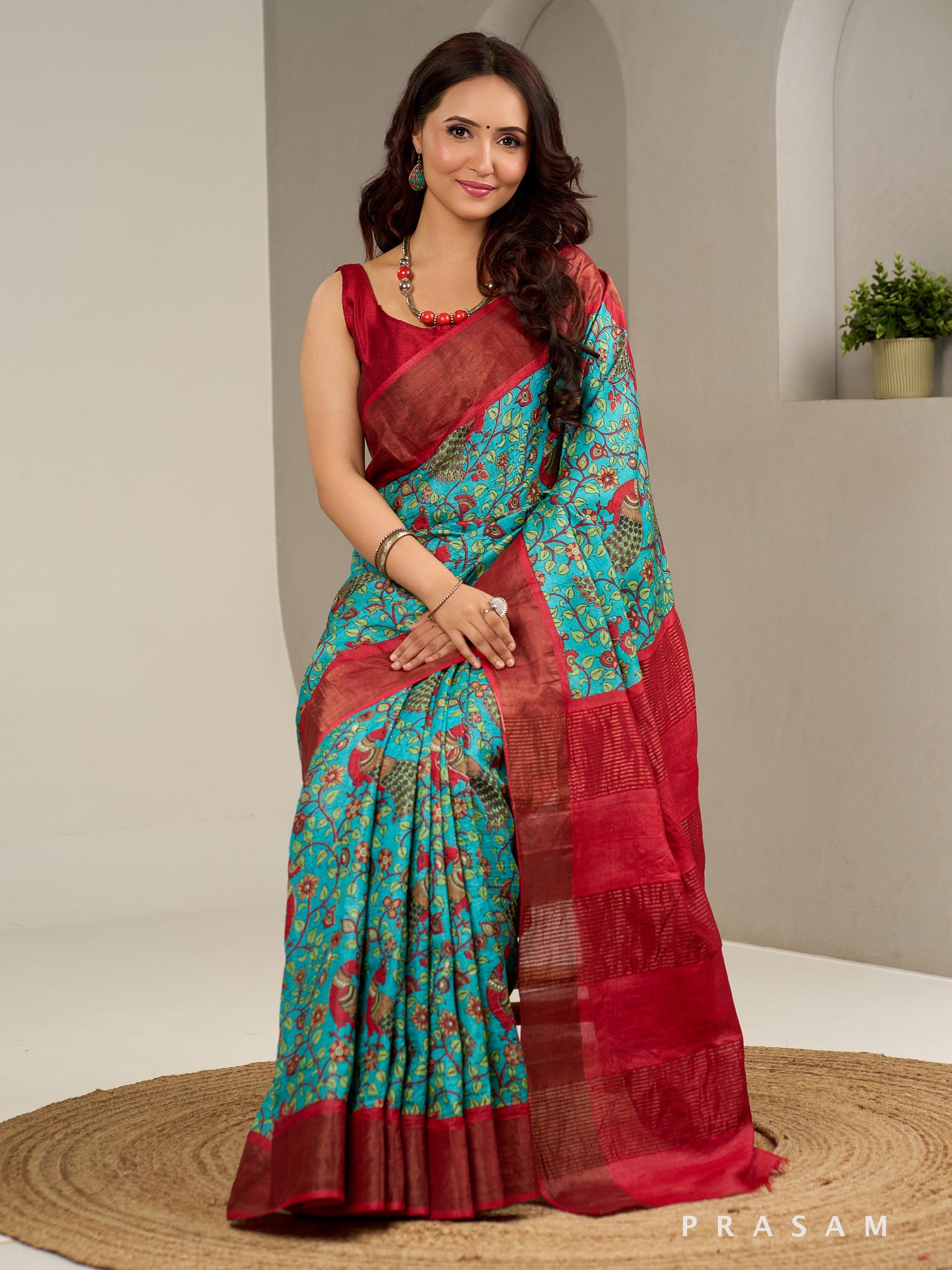 Mystical Tales Pure Silk Hand Painted Saree.