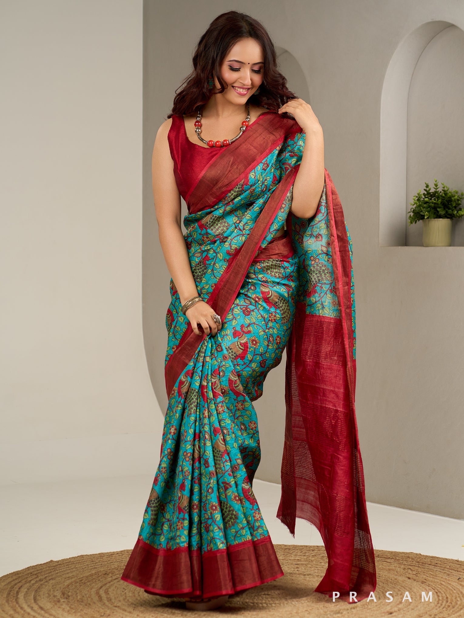 Mystical Tales Pure Silk Hand Painted Saree.
