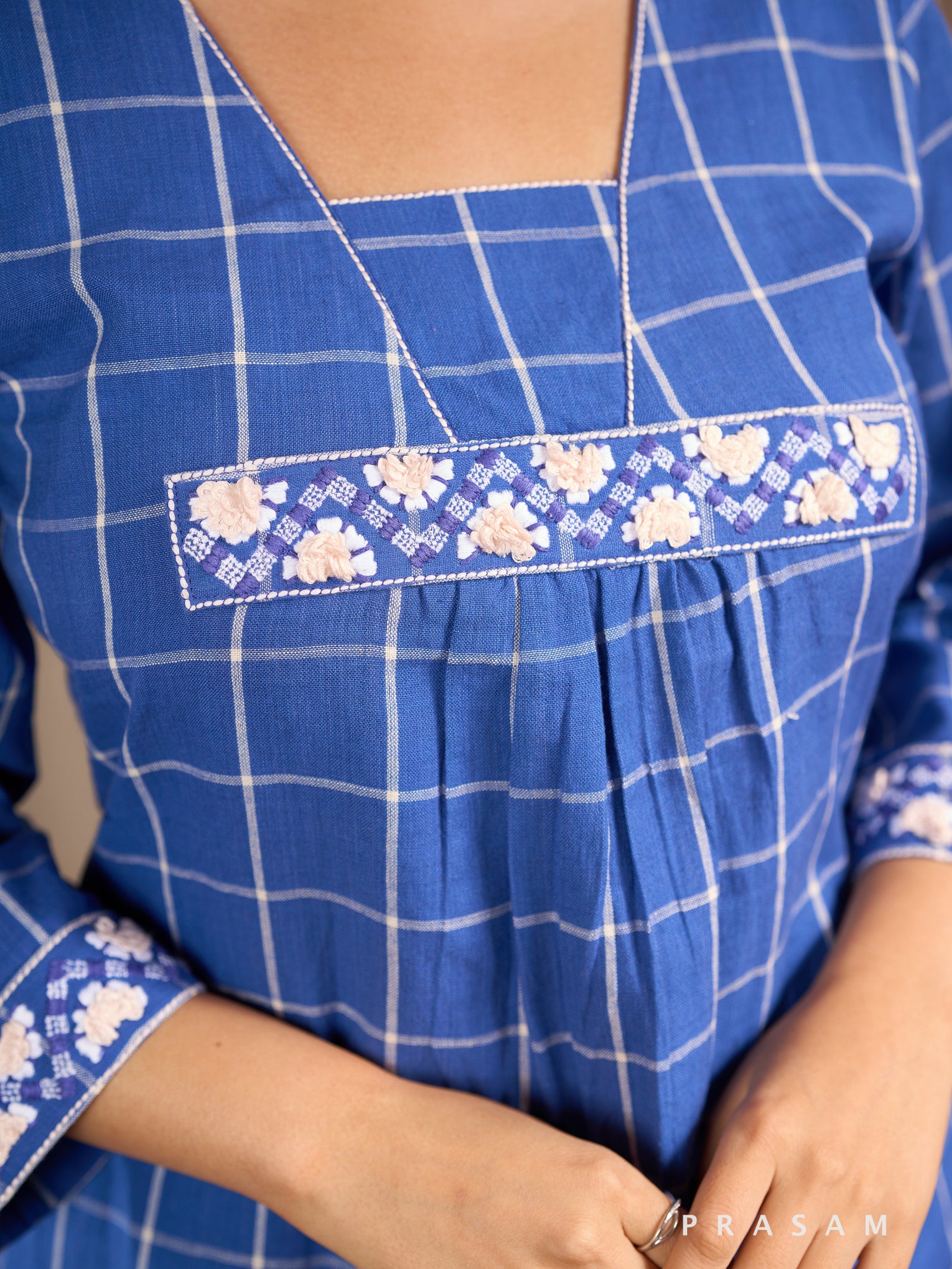 Coastal Sapphire Cotton Kurti