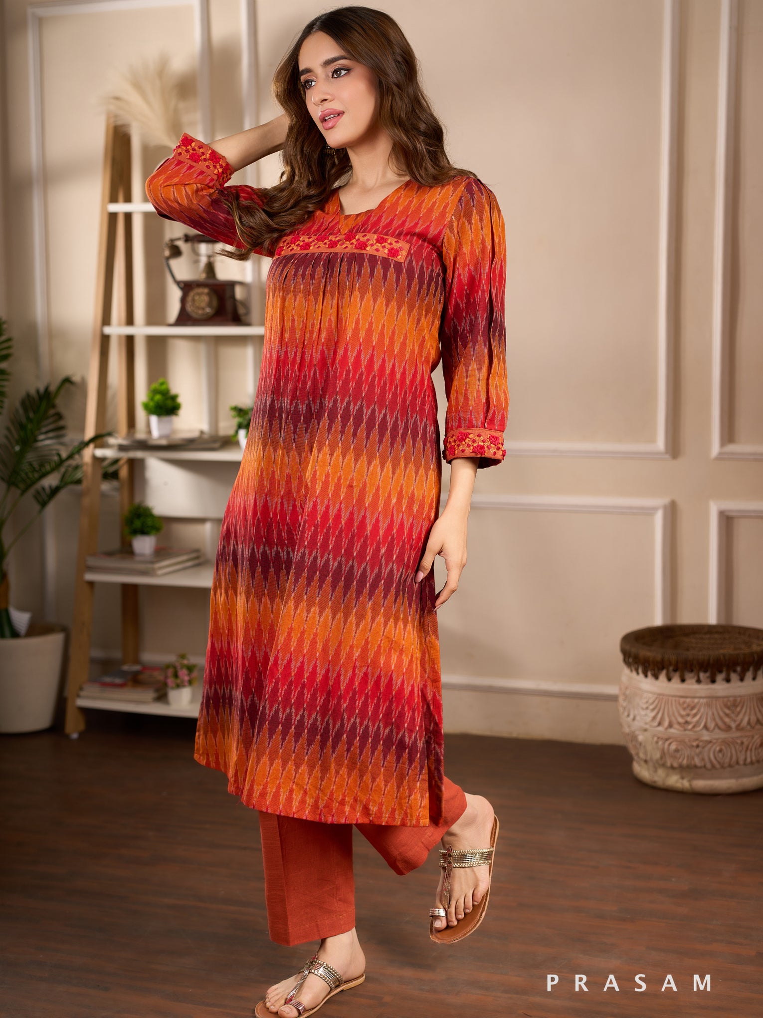 Sunheri Dream Ikat Kurta Set