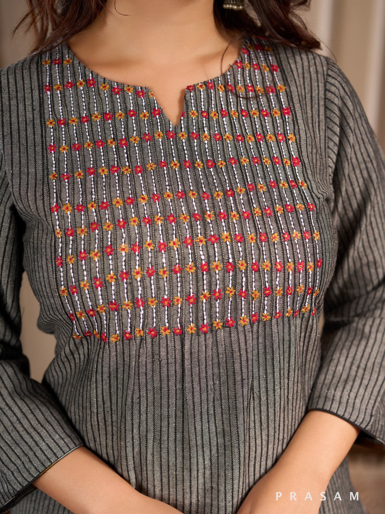 Graphite Glow Cotton Kurta Set