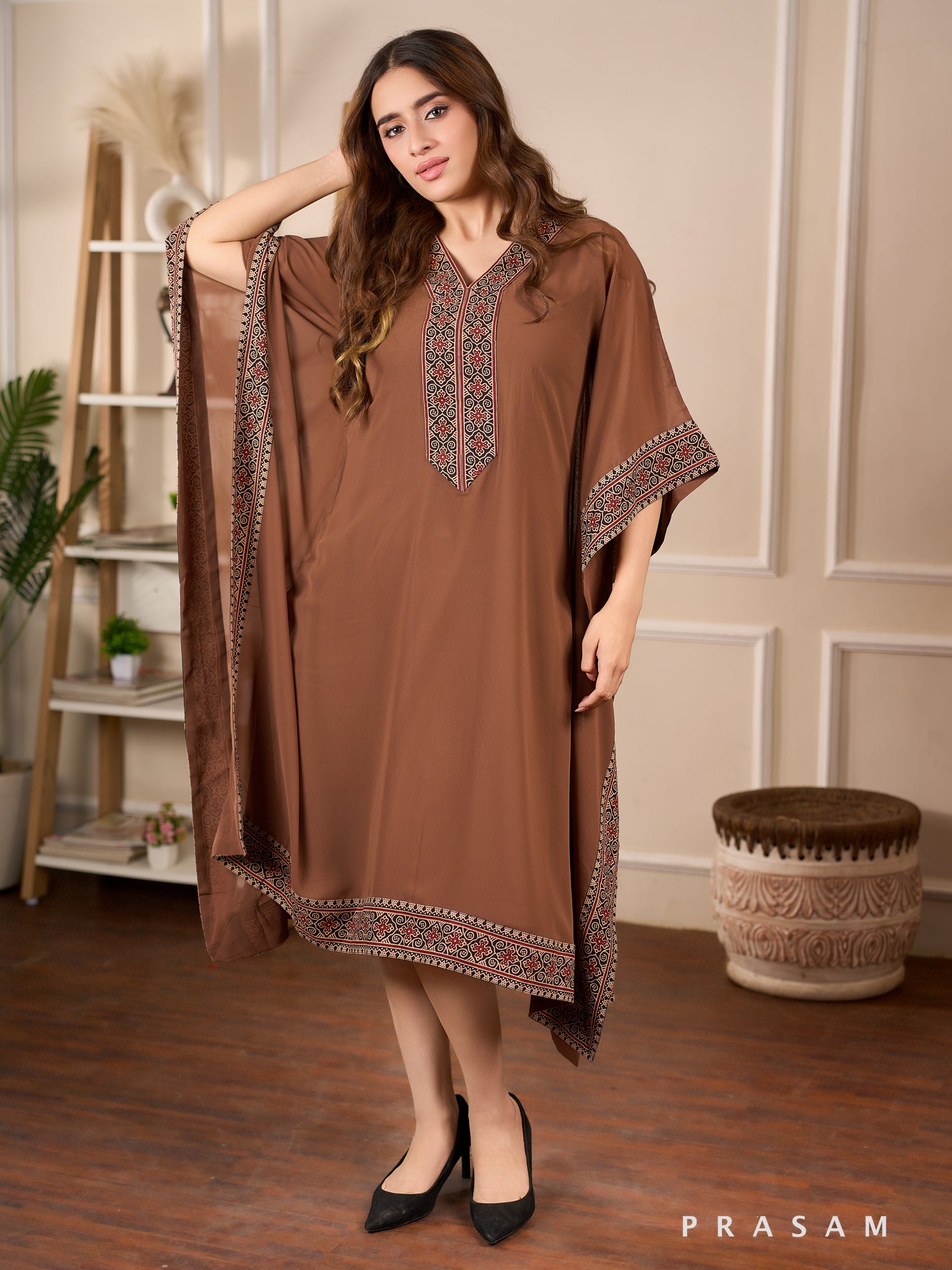Cinnamon Empress Georgette Kaftan