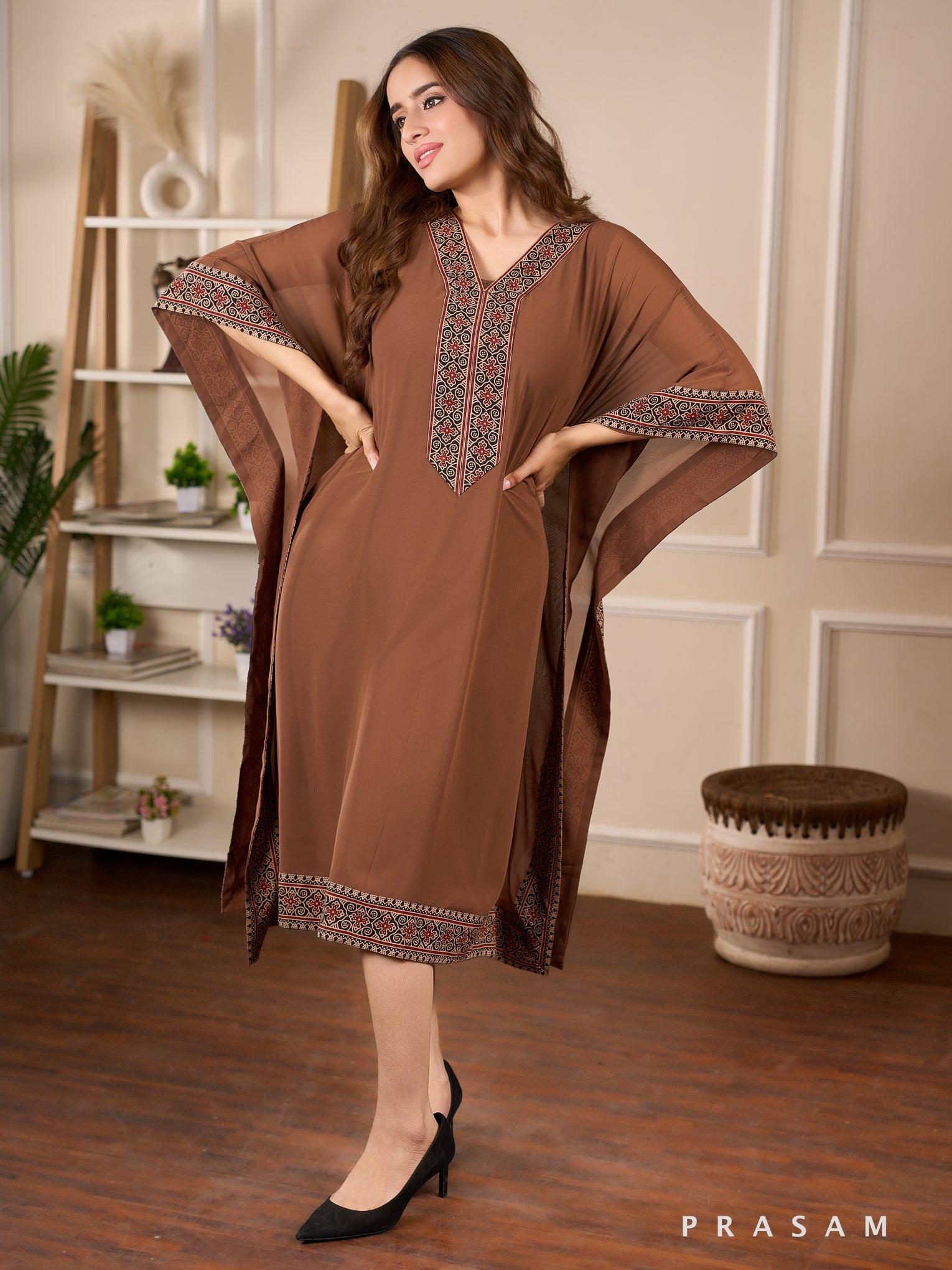 Cinnamon Empress Georgette Kaftan