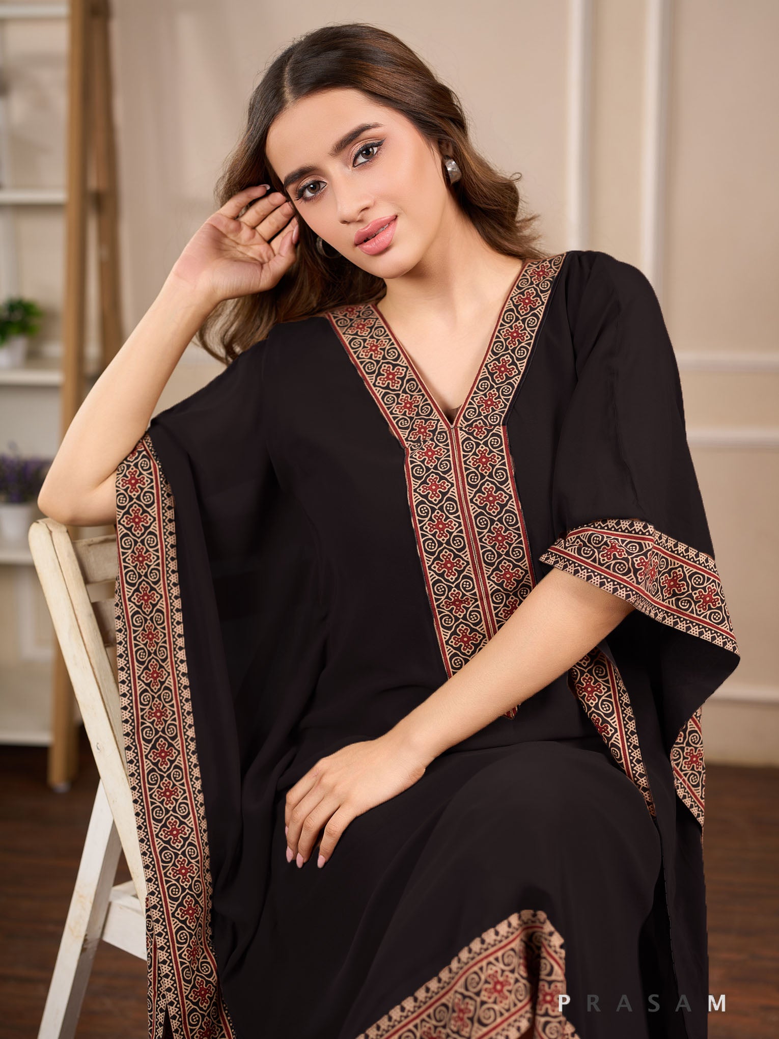 Black Empress Georgette Kaftan