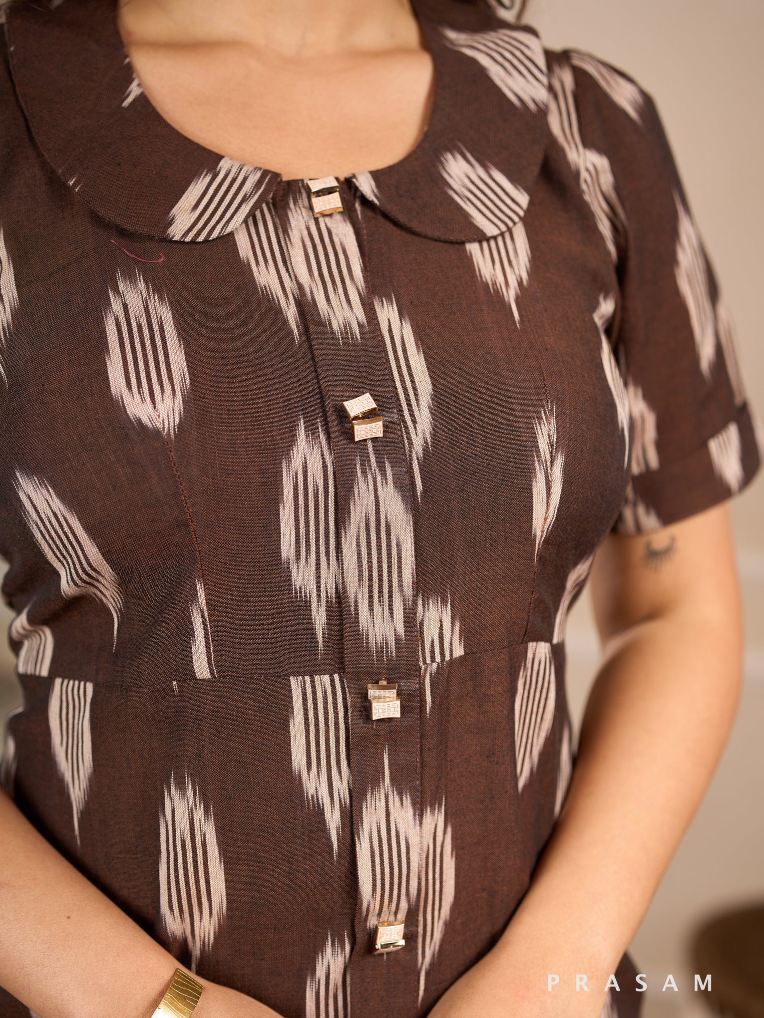 Sepia Rhapsody Ikat Dress