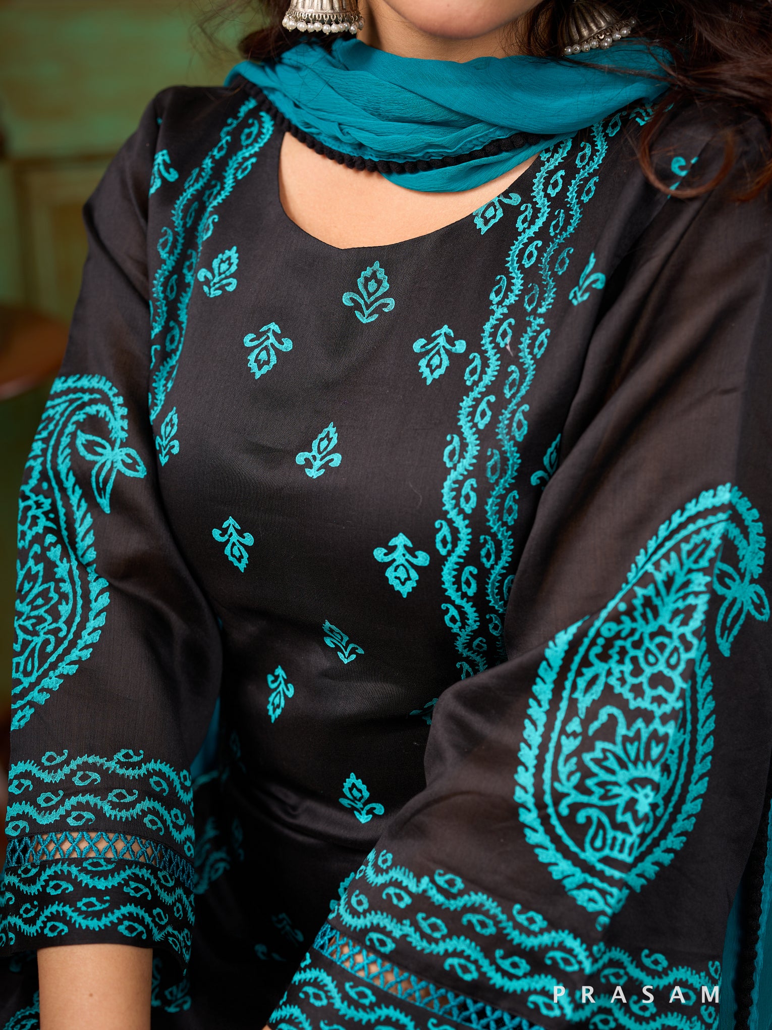 Neel Tara Chanderi Kurta Set