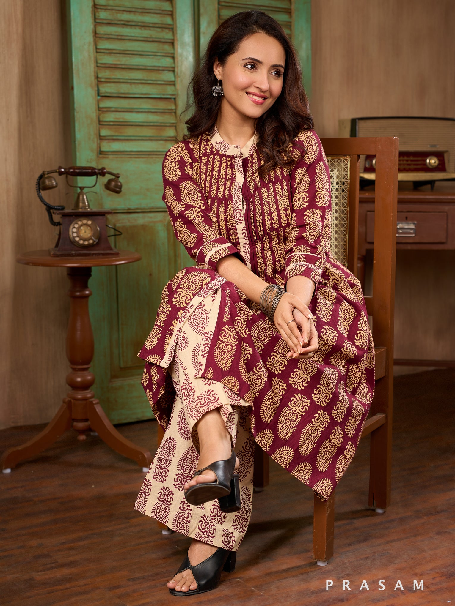 Vamika Splendor Ajrakh Kurta Set