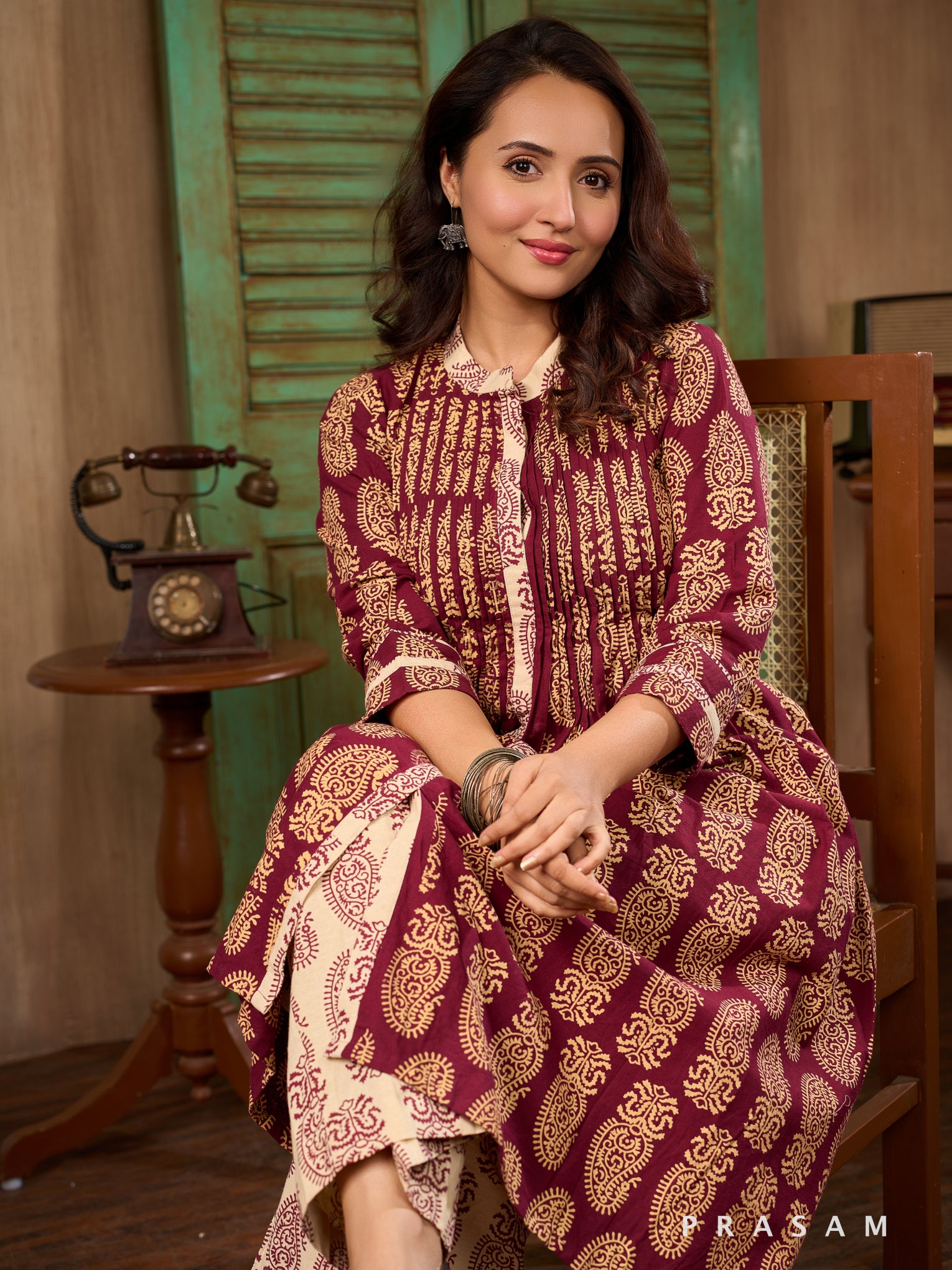 Vamika Splendor Ajrakh Kurta Set