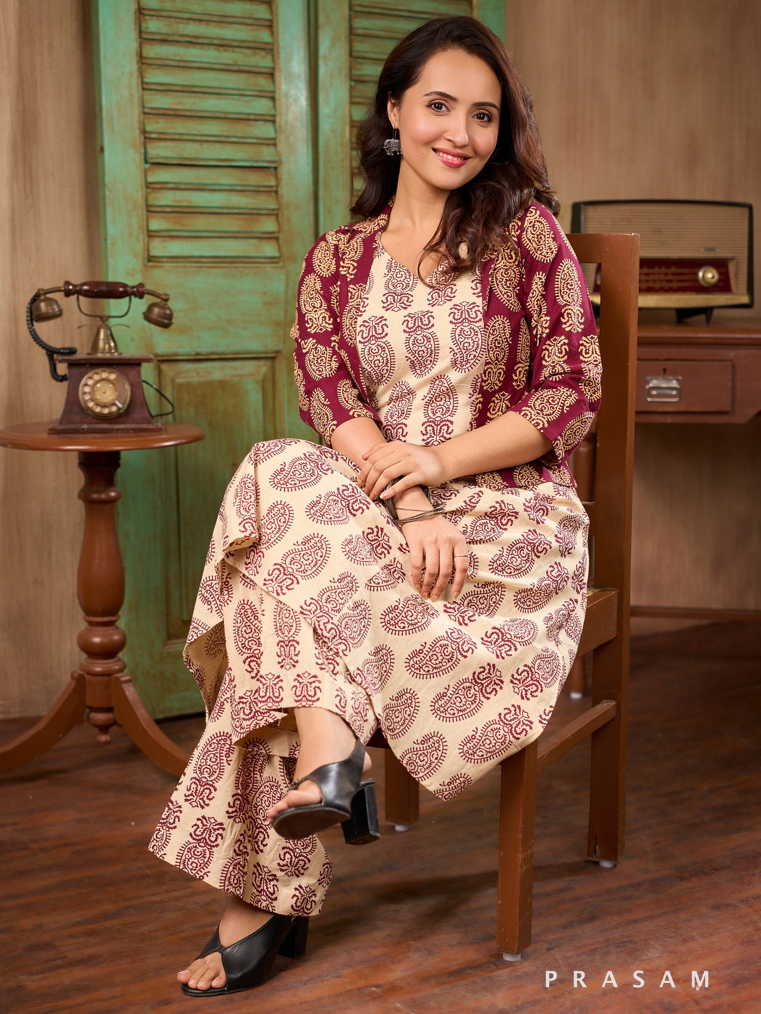 Mulberry Majesty Ensemble Kurti Set