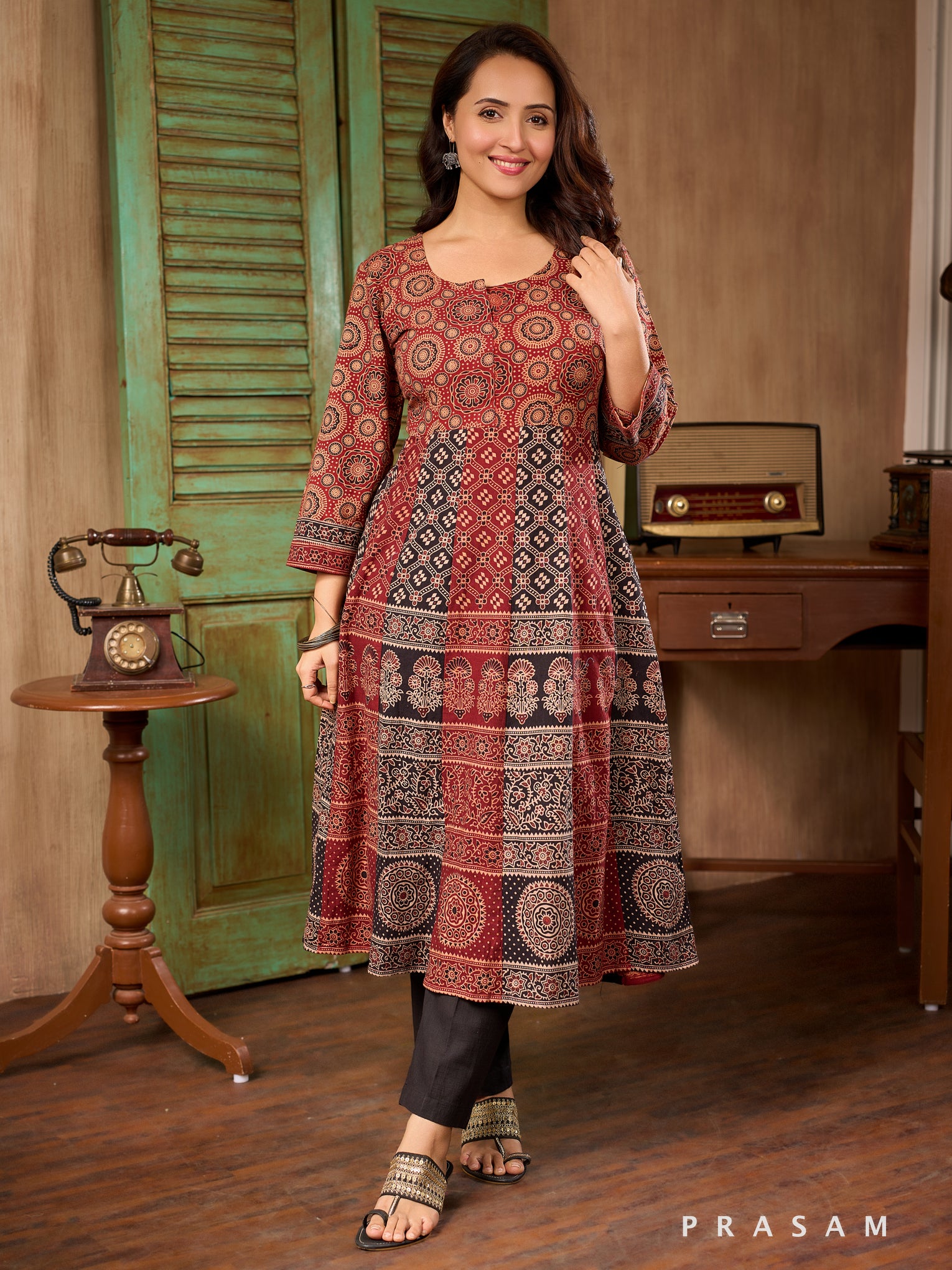 Swara Radiance Ajrakh Kurti