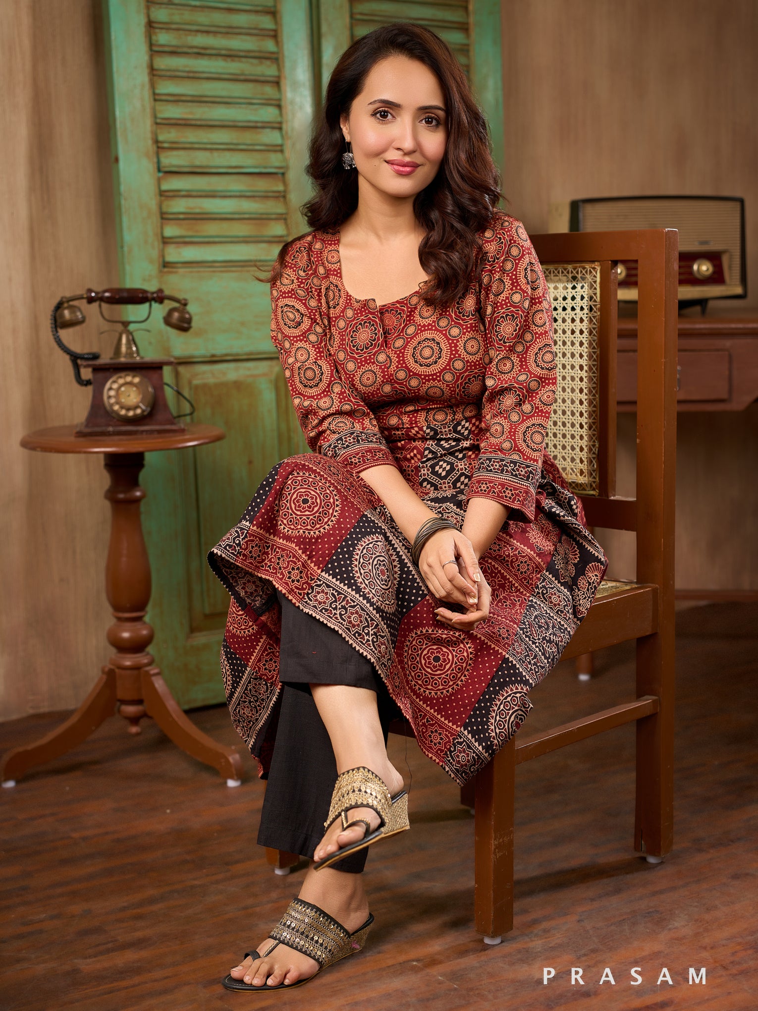 Swara Radiance Ajrakh Kurti