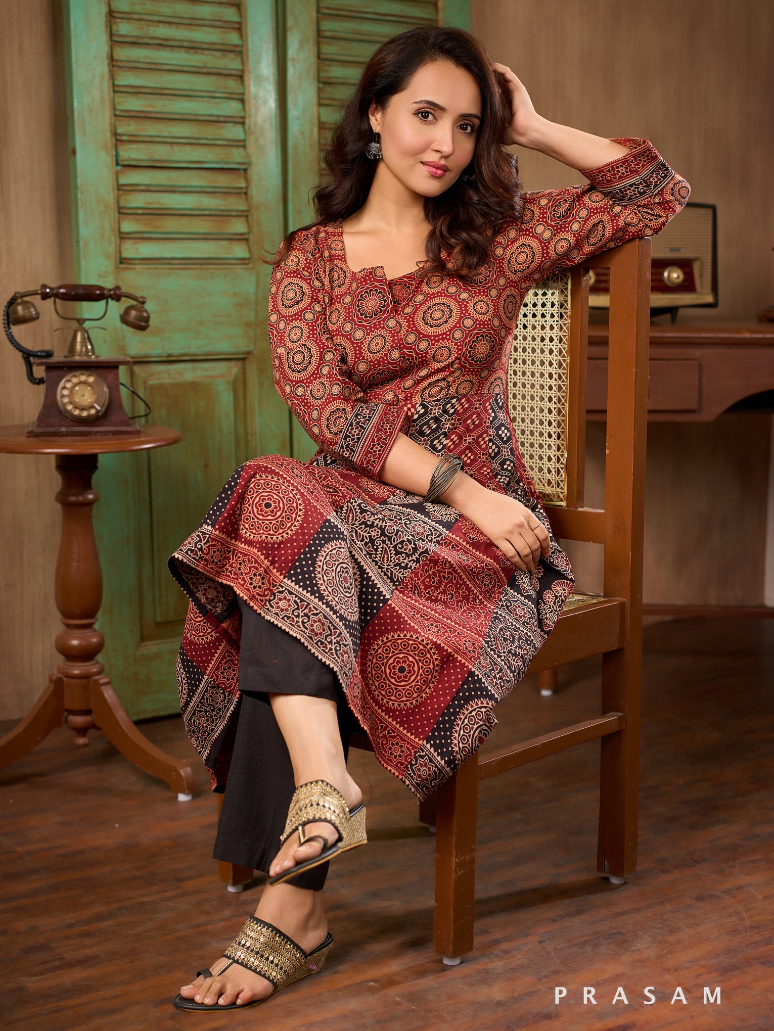 Swara Radiance Ajrakh Kurti