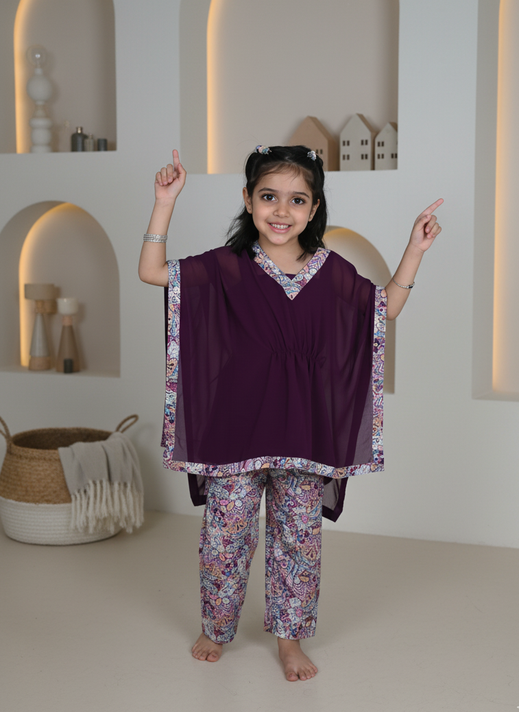 Boho Burgundy Kaftan Set