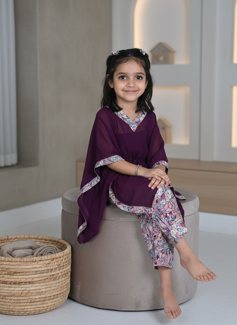 Boho Burgundy Kaftan Set