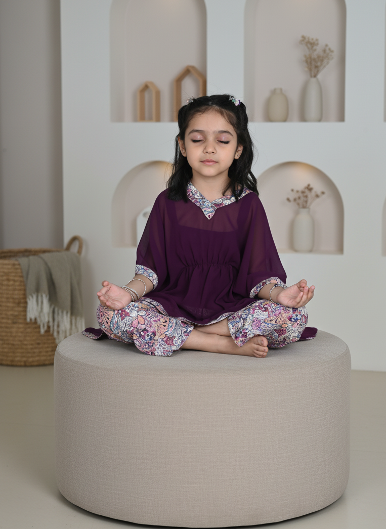 Boho Burgundy Kaftan Set