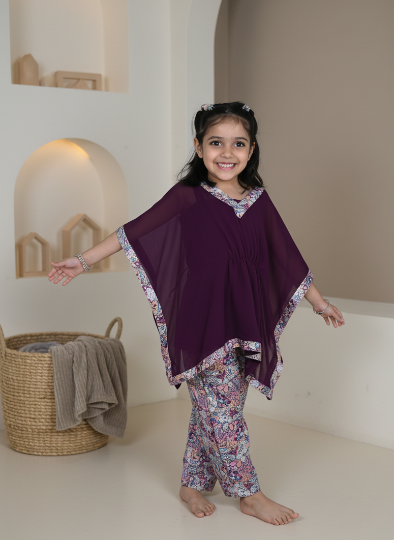 Boho Burgundy Kaftan Set