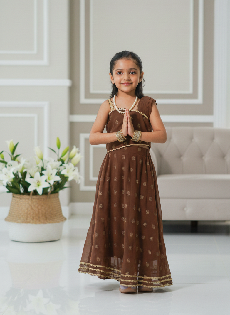 Let her glow in comfort and charm with our hand-block printed georgette festive fusion wear. ✨
Soft, breathable & flowy — crafted for twirls, celebrations, and every joyful moment with pure handcrafted elegance.
