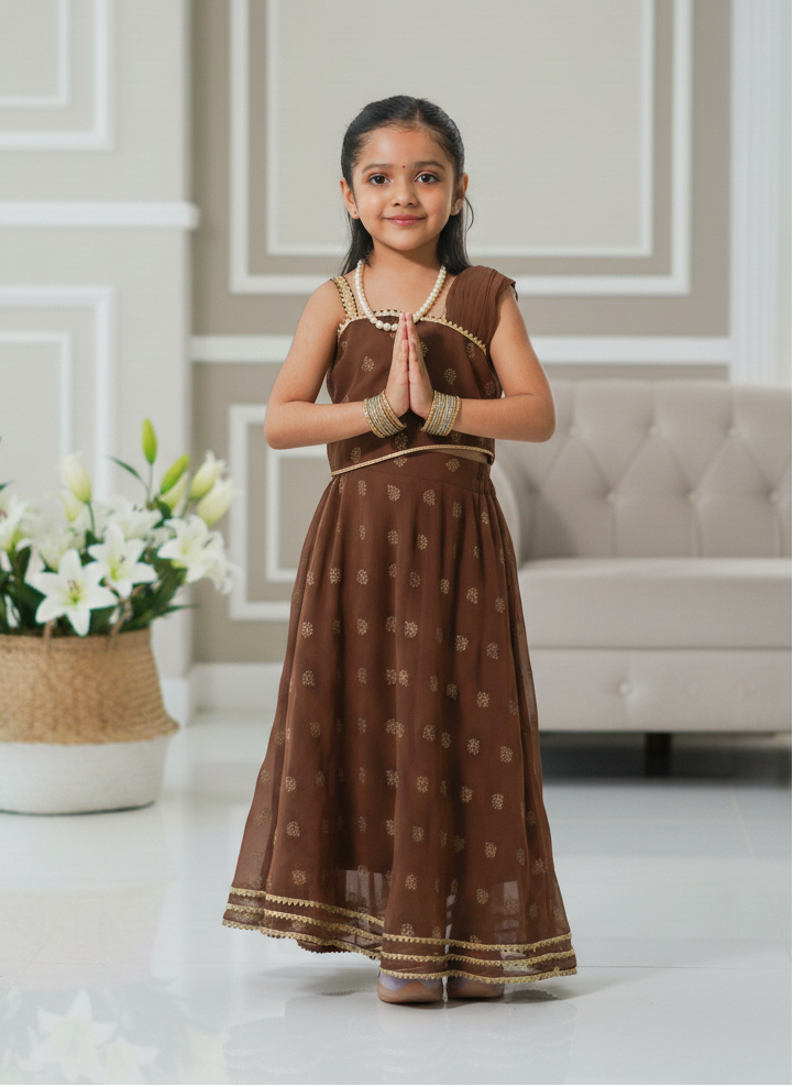 Let her glow in comfort and charm with our hand-block printed georgette festive fusion wear. ✨
Soft, breathable & flowy — crafted for twirls, celebrations, and every joyful moment with pure handcrafted elegance.