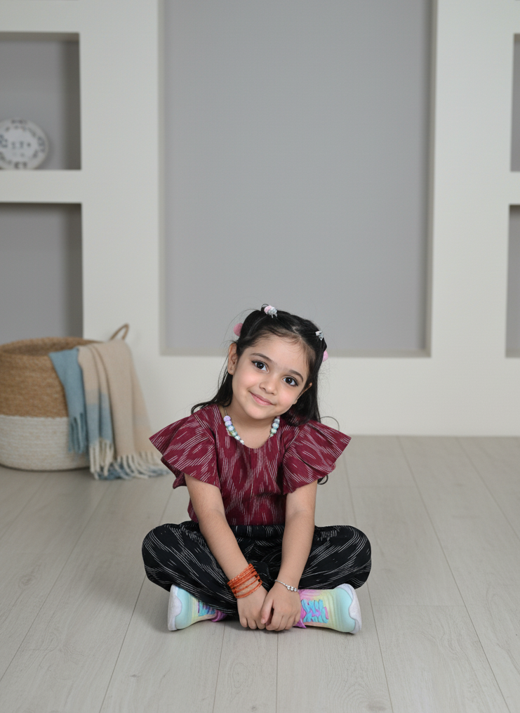 Contemporary Charm Ikat Top & Trousers Set