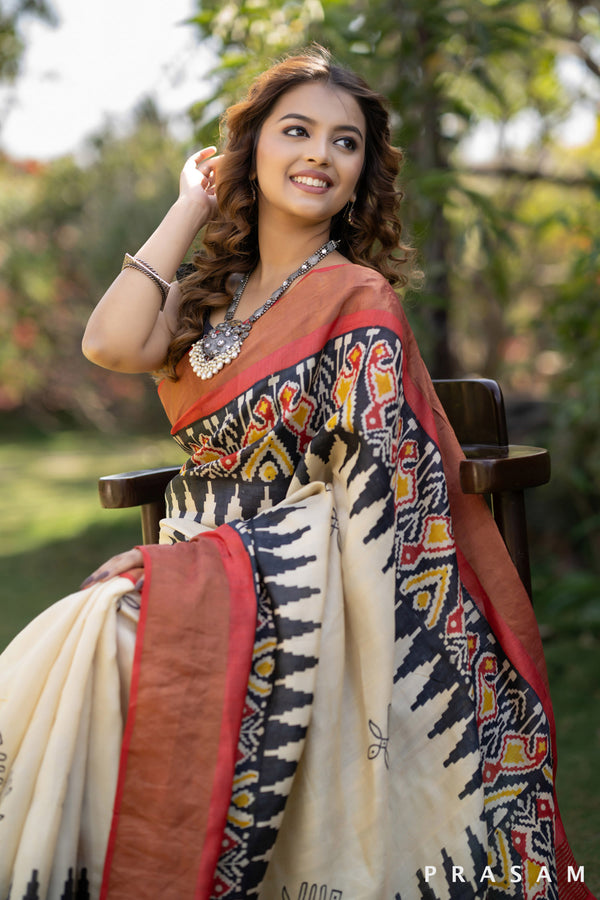 Pavitra traditional print pure silk saree