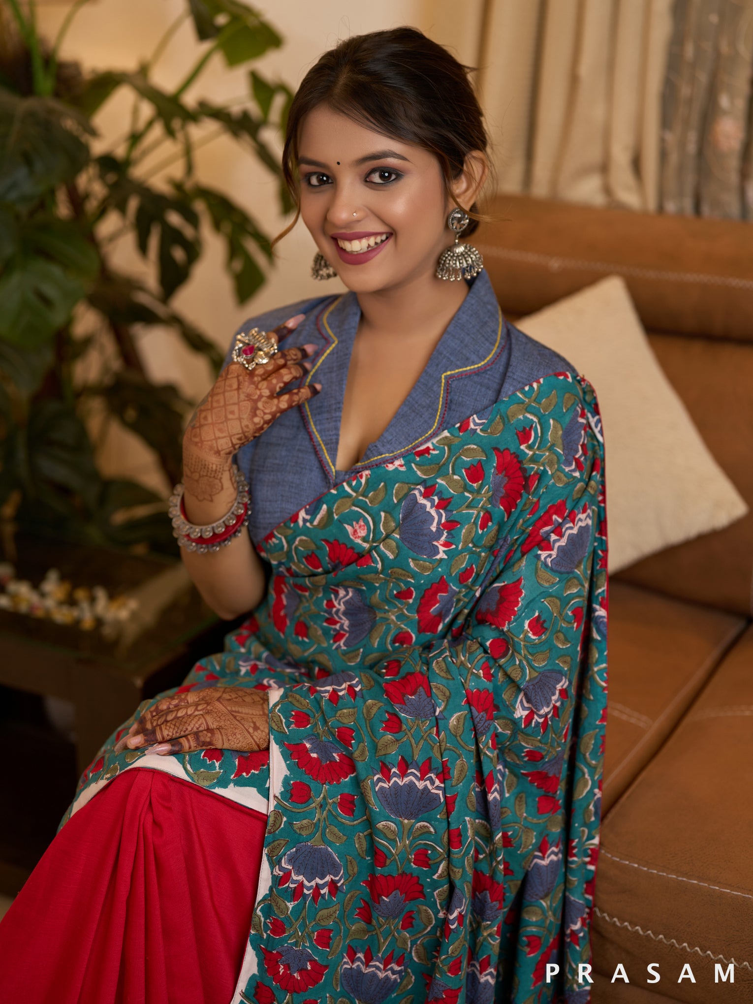 Scarlet Symphony Cotton Muslin Printed Saree
