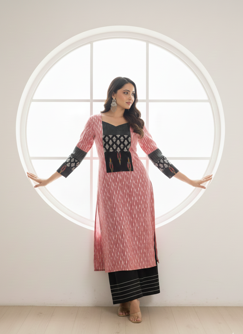 Pink Berry Ikat Kurti