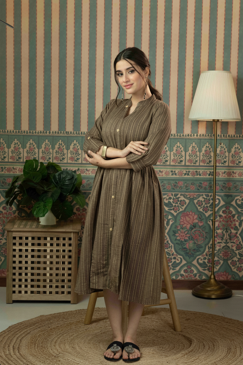 Hazel Olive Cotton Shirt Dress