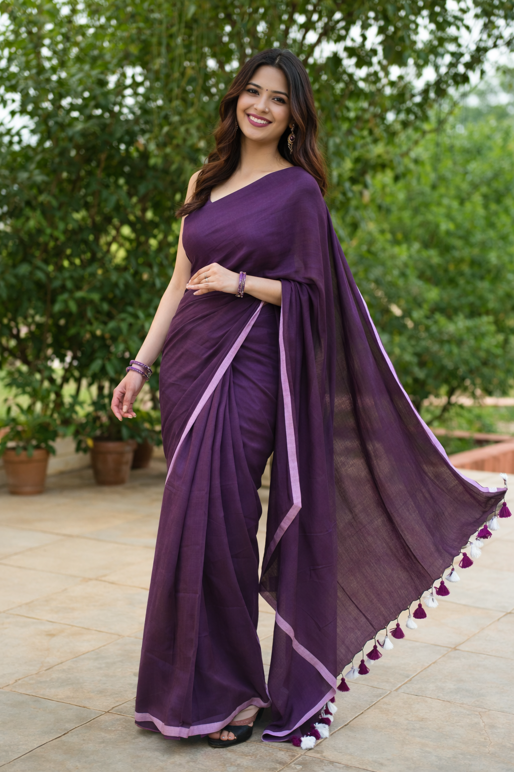Fly in Sky - Cotton Handwoven Saree