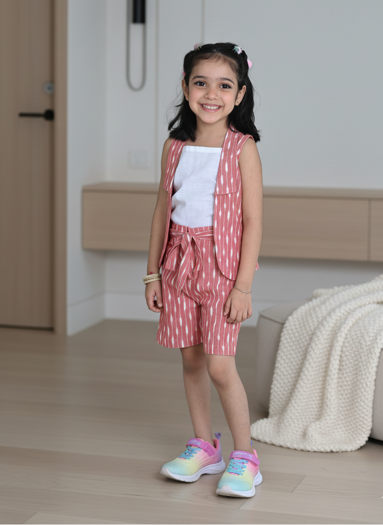 Ikat Bloom 3pcs Shorts & Jacket Set