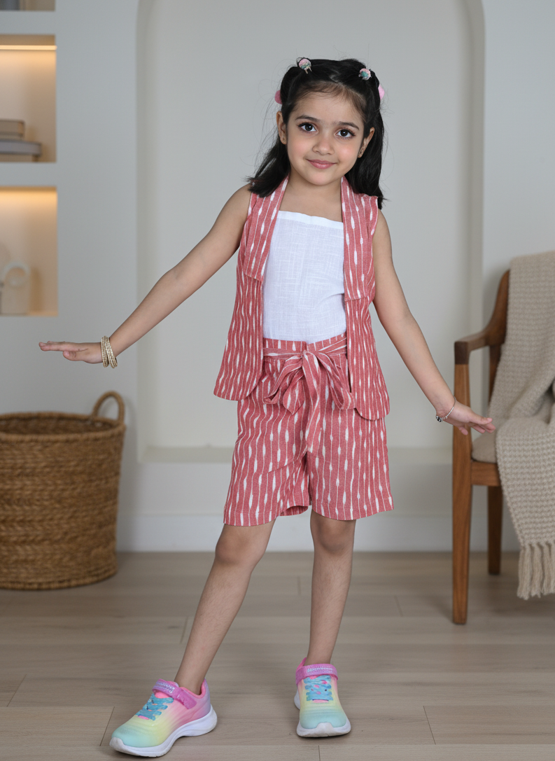 Ikat Bloom 3pcs Shorts & Jacket Set