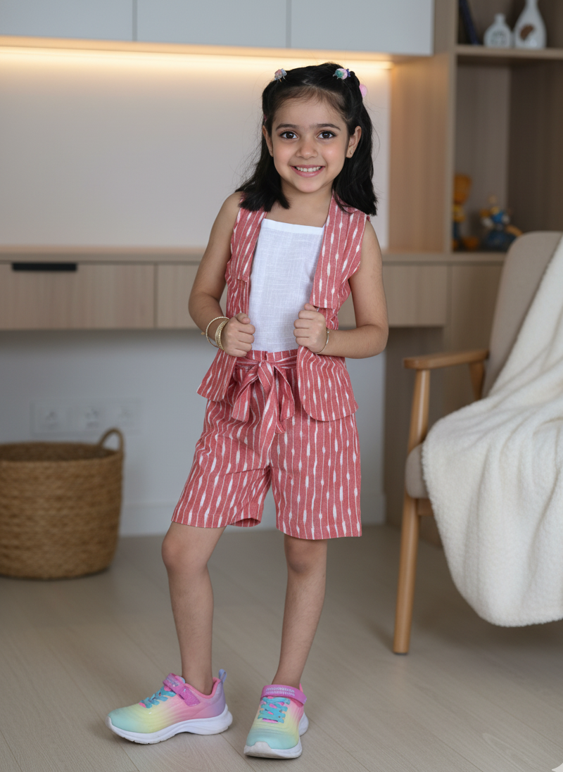 Ikat Bloom 3pcs Shorts & Jacket Set