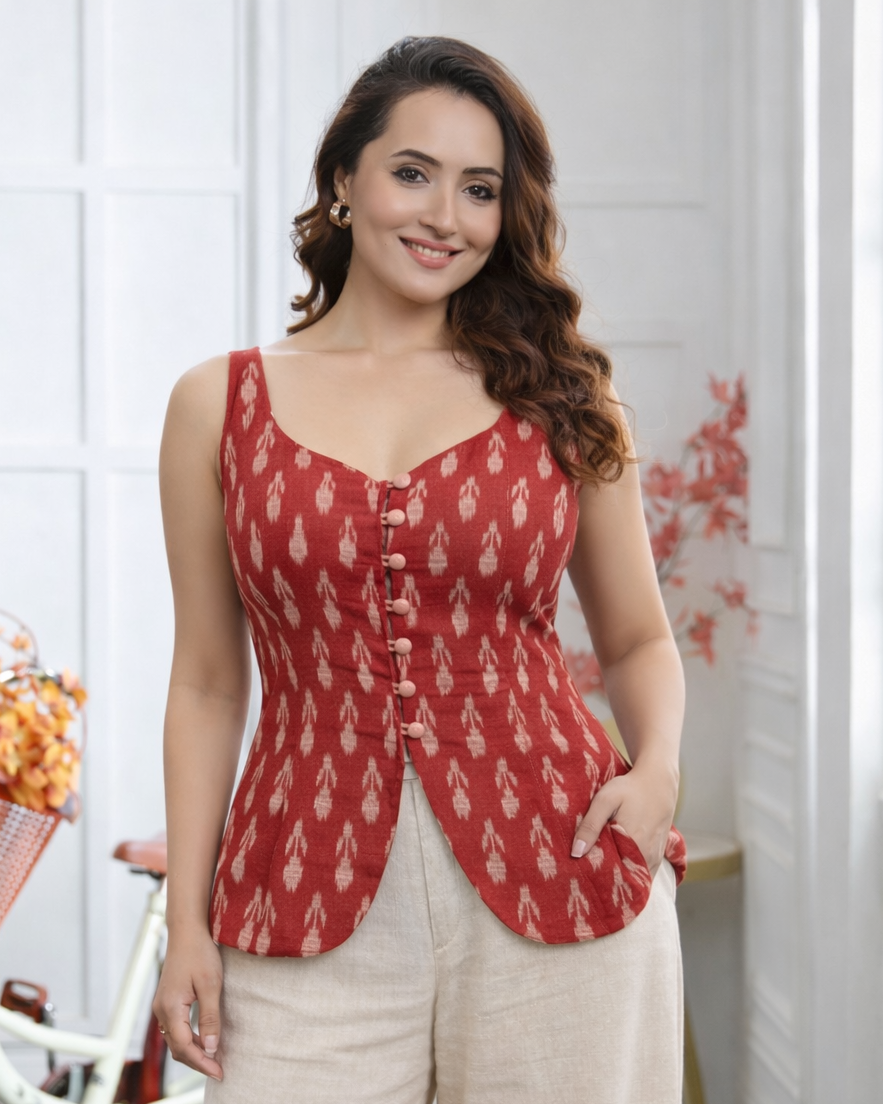 Kiara Contemporary Ikat Top