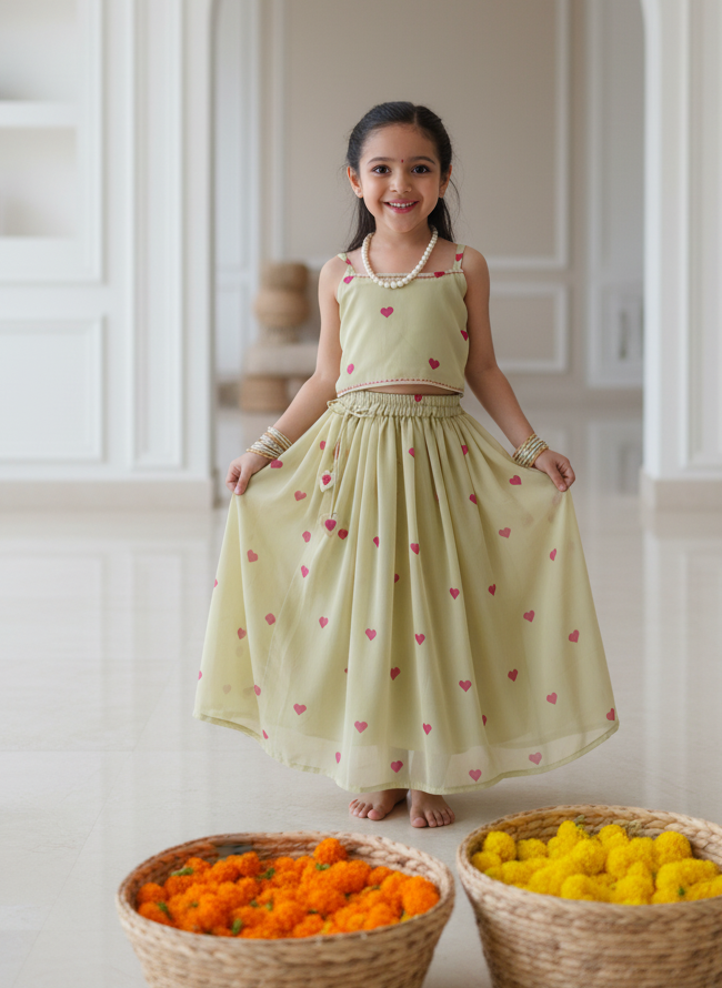 Celebrate her festive spirit with our handcrafted georgette block-printed top & skirt set. ✨
Soft, flowy & comfortable — blending modern charm with traditional artistry for every special occasion.