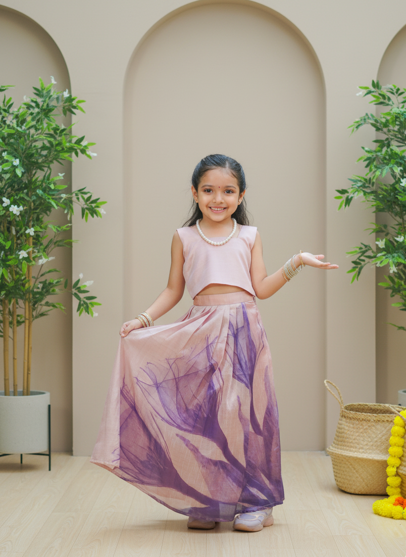 Dress her in festive charm with our printed art silk top & skirt set. ✨
Soft, flowy & comfortable, this handcrafted fusion outfit blends modern design with traditional artistry — perfect for celebrations and special occasions.