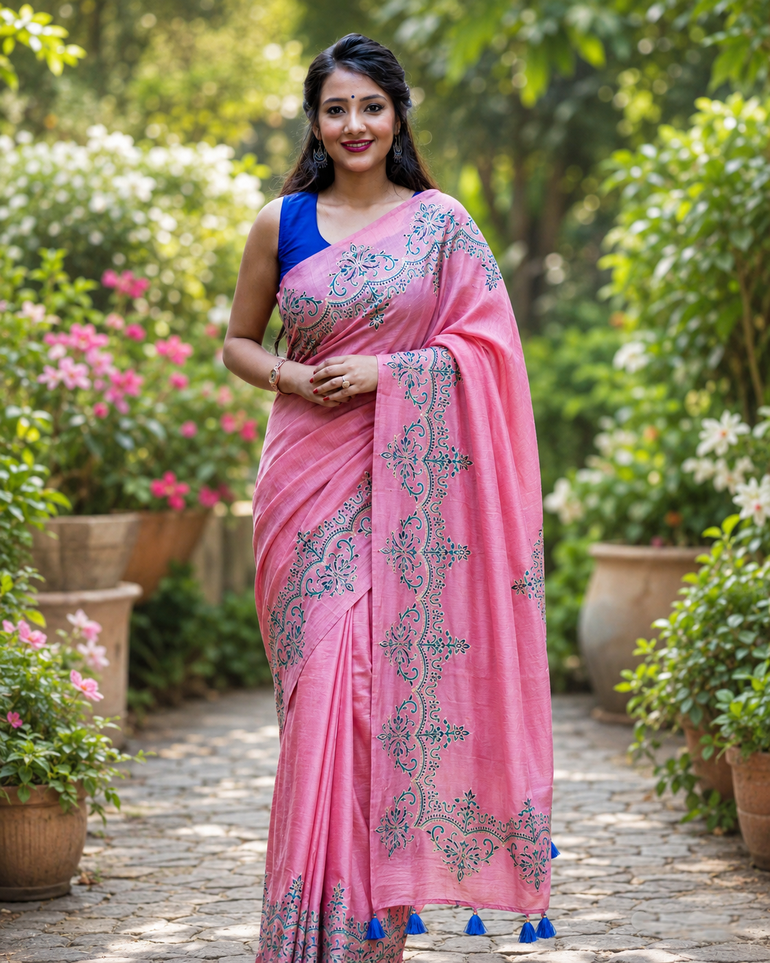Pastel Decor- Chanderi Block Print Saree