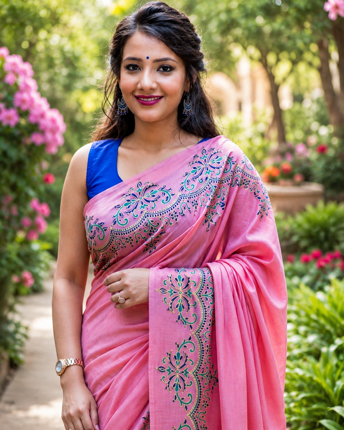 Pastel Decor- Chanderi Block Print Saree