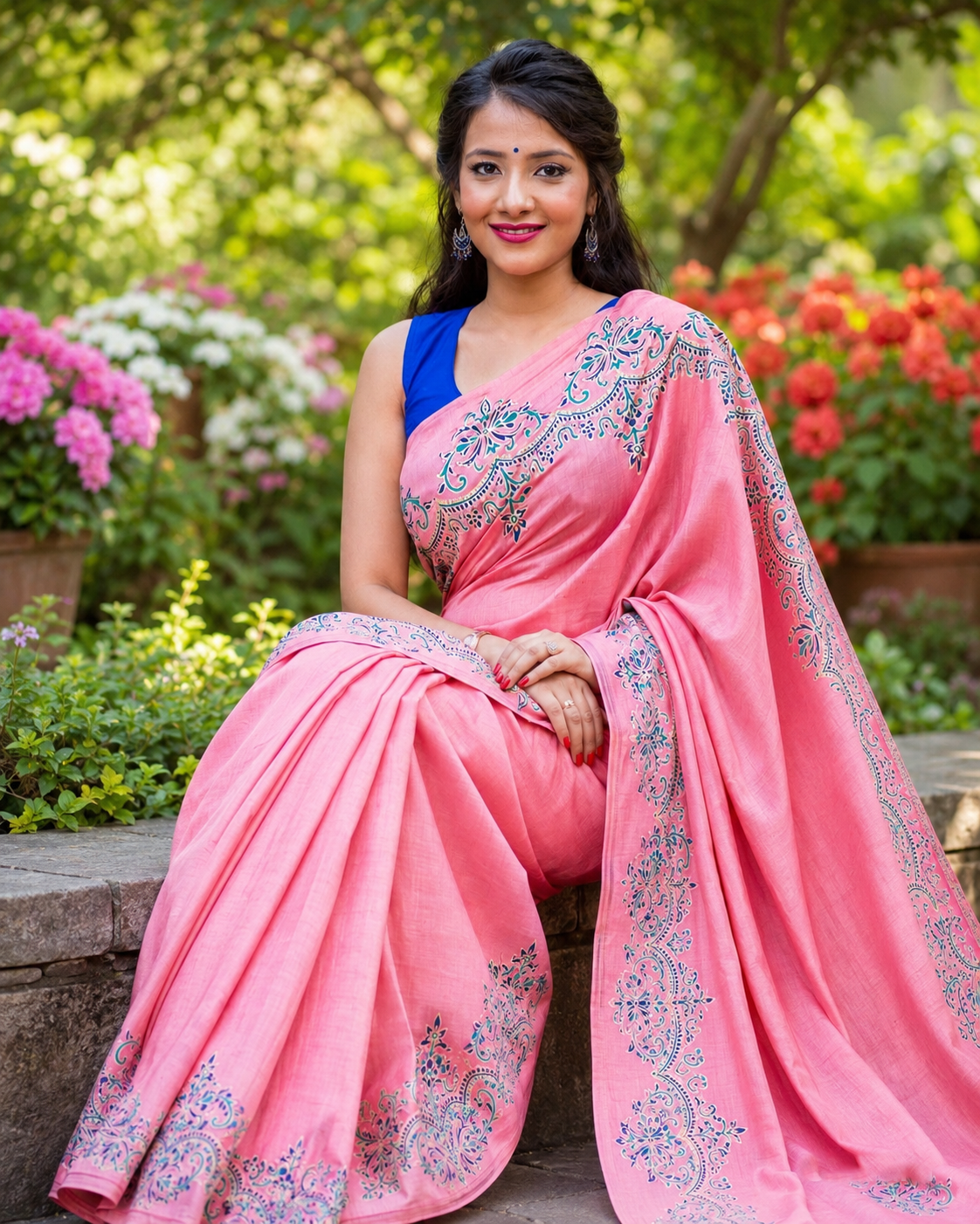 Pastel Decor- Chanderi Block Print Saree