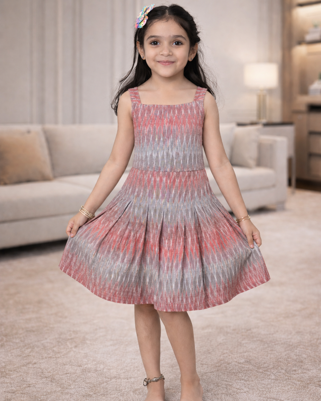 Playful Patterns Cotton Ikat Dress