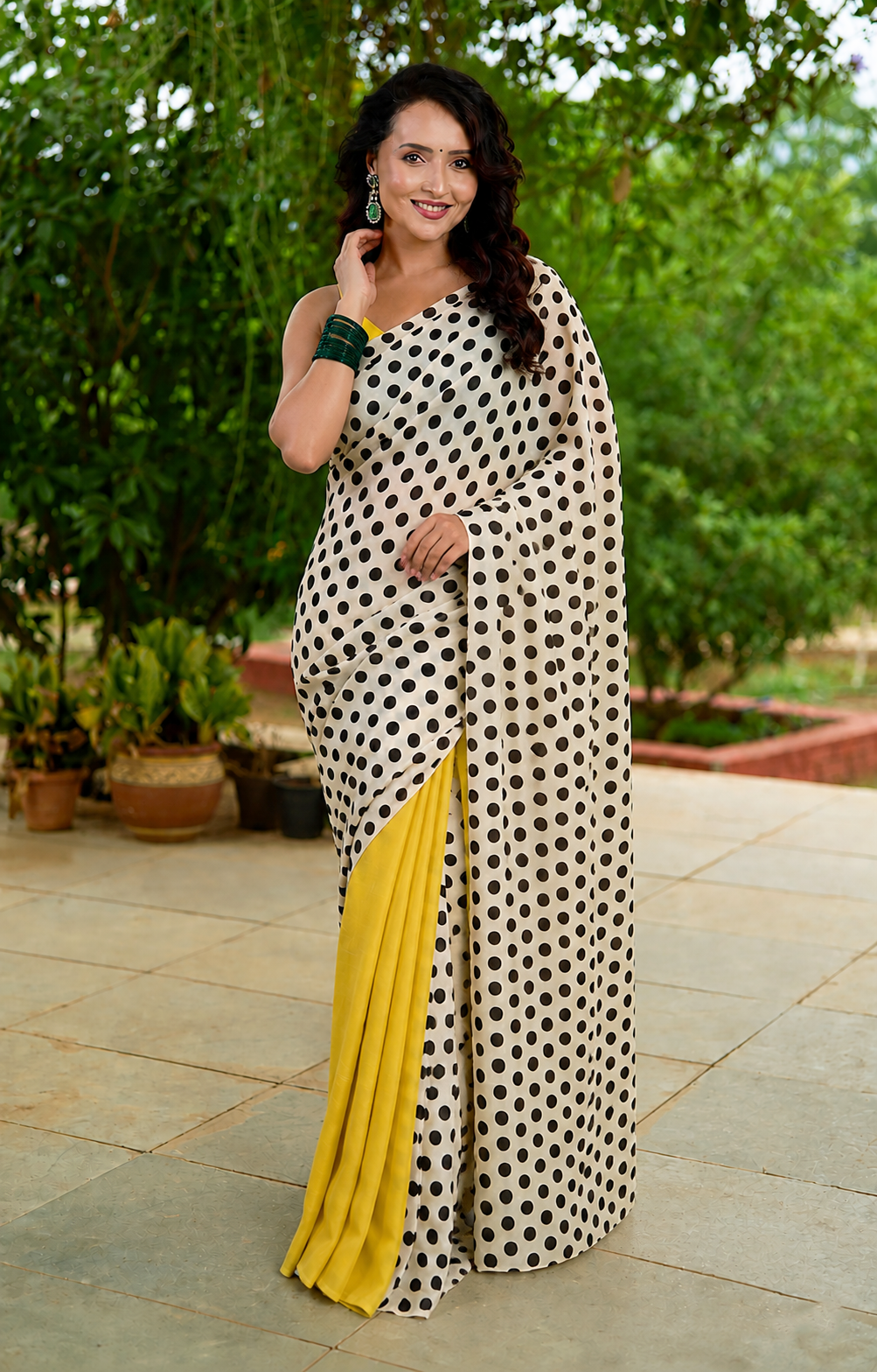 Retro Raga Hand painted pure Silk Saree